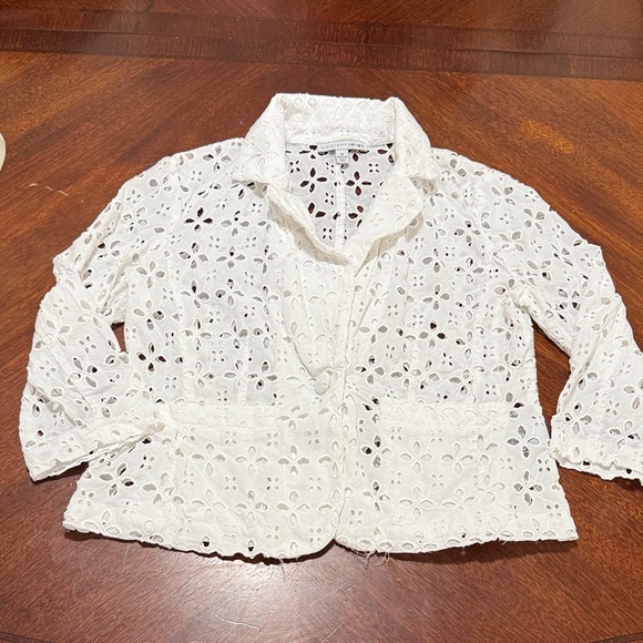 Madison Leigh Cream Floral Lace Blazer - Picture 1 of 2